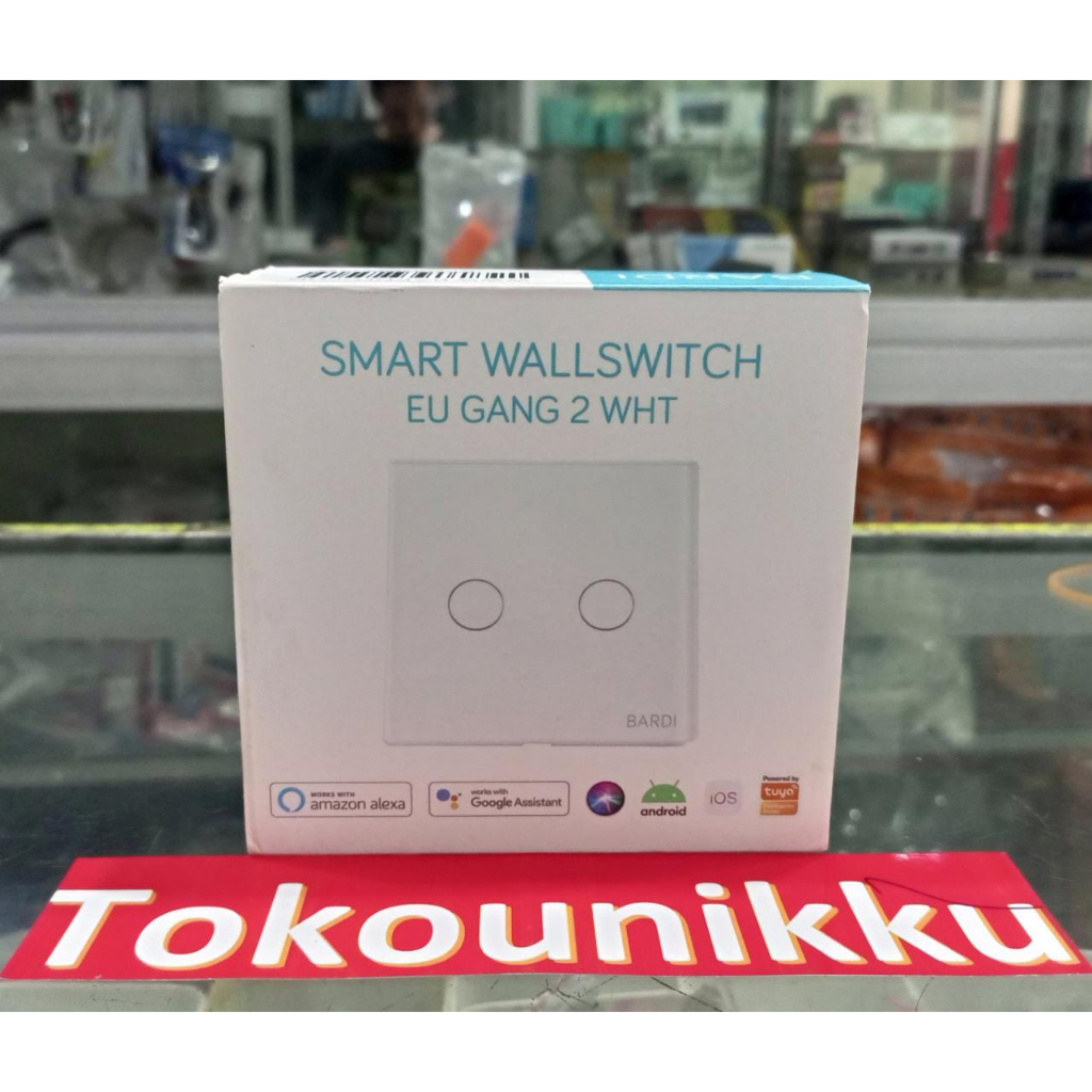Bardi Smart WiFi Touch Wallswitch EU 2 Gang On Off Lampu Touch Screen - 2 Gang EU