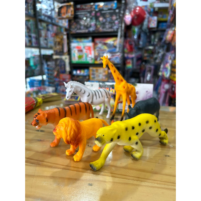 MAINAN ANAK KARET ANIMAL KARET ISI 6 pcs FULL KARET WILD ANIMAL