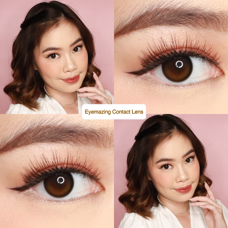 EYEMAZING Softlens - Shiny Ash Gray / Brown / Black / Abu / Coklat / Hitam Normal Minus Beda Minus