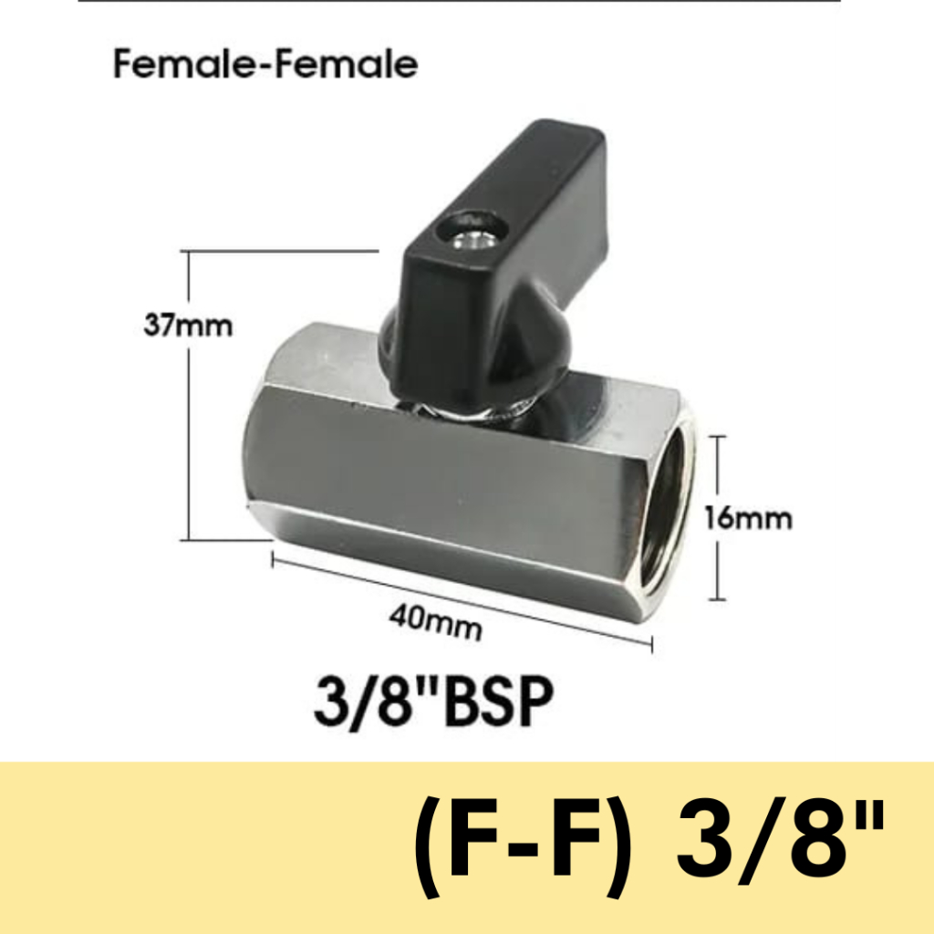 Mini Brass Ball Valve BSP 1/8 &quot;1/4&quot; 3/8 &quot;1/2&quot; Katup Kompresor Udara Berulir (F-F)