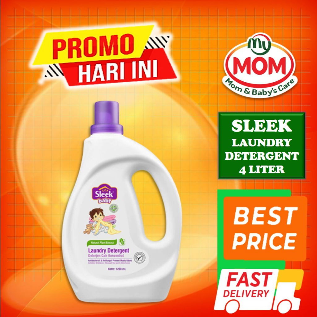 [BPOM] Sleek Laundry Detergen Botol 1200ml / Sleek Baby Deterjen Sabun Pakaian Bayi / Kino / MY MOM