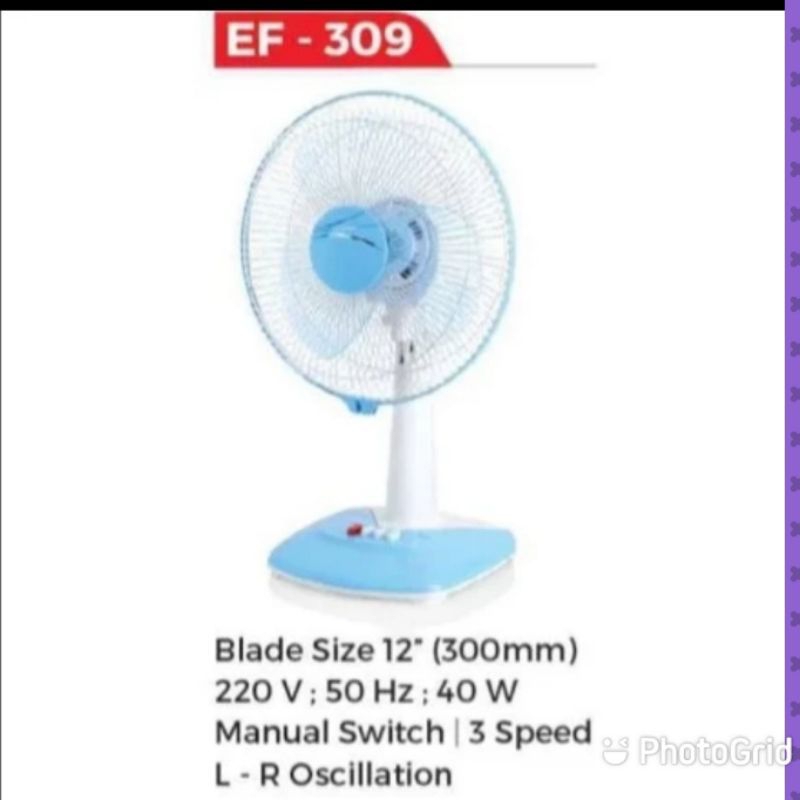 MASPION EF-309 KIPAS ANGIN / DESK FAN 12 INC / EF309