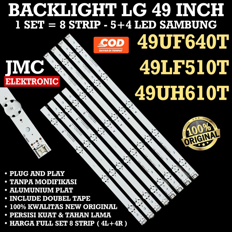 BACKLIGHT TV LED LG 49 INC 49UF640T 49LF510T 49UH610T 49UF640 49LF510 49UH610 LAMPU BL 49IN 9K 3V