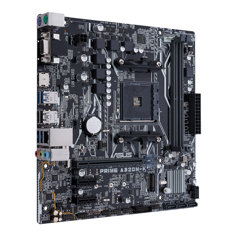 MOTHERBOARD ASUS PRIME A320M-K / A320 M K (AMD AM4, A320, DDR4) GARANSI RESMI 3 TAHUN