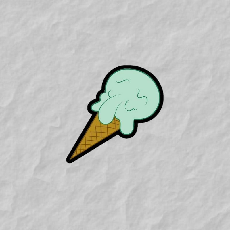 STICKER ICE CREAM SQUIDWARD (WATERPROOF)