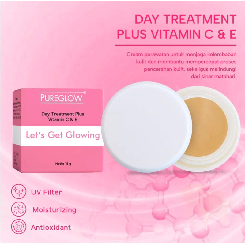 Pureglow Day Treatment / Whitening Night Cream / krim siang malam