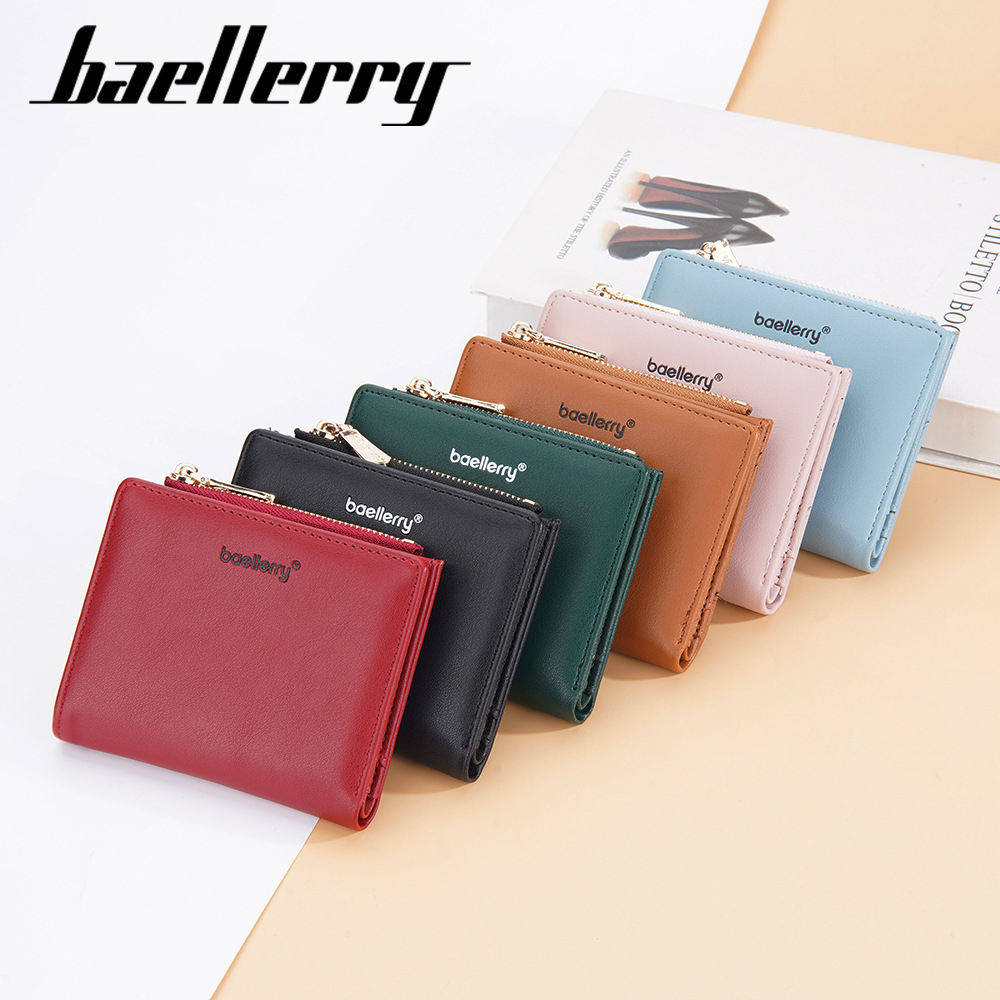[BISA COD] BAELLERRY N8113 Dompet Wanita Kecil Dompet Lipat Bahan Kulit PU Leather Premium