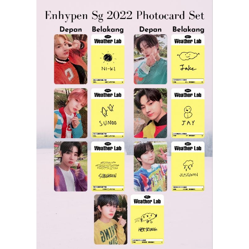 Unofficial Enhypen Season Greetings 22 Pc Photocard Unofficial