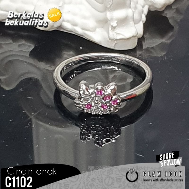 Cincin anak motif elo kiti pita pink C1102 CAS