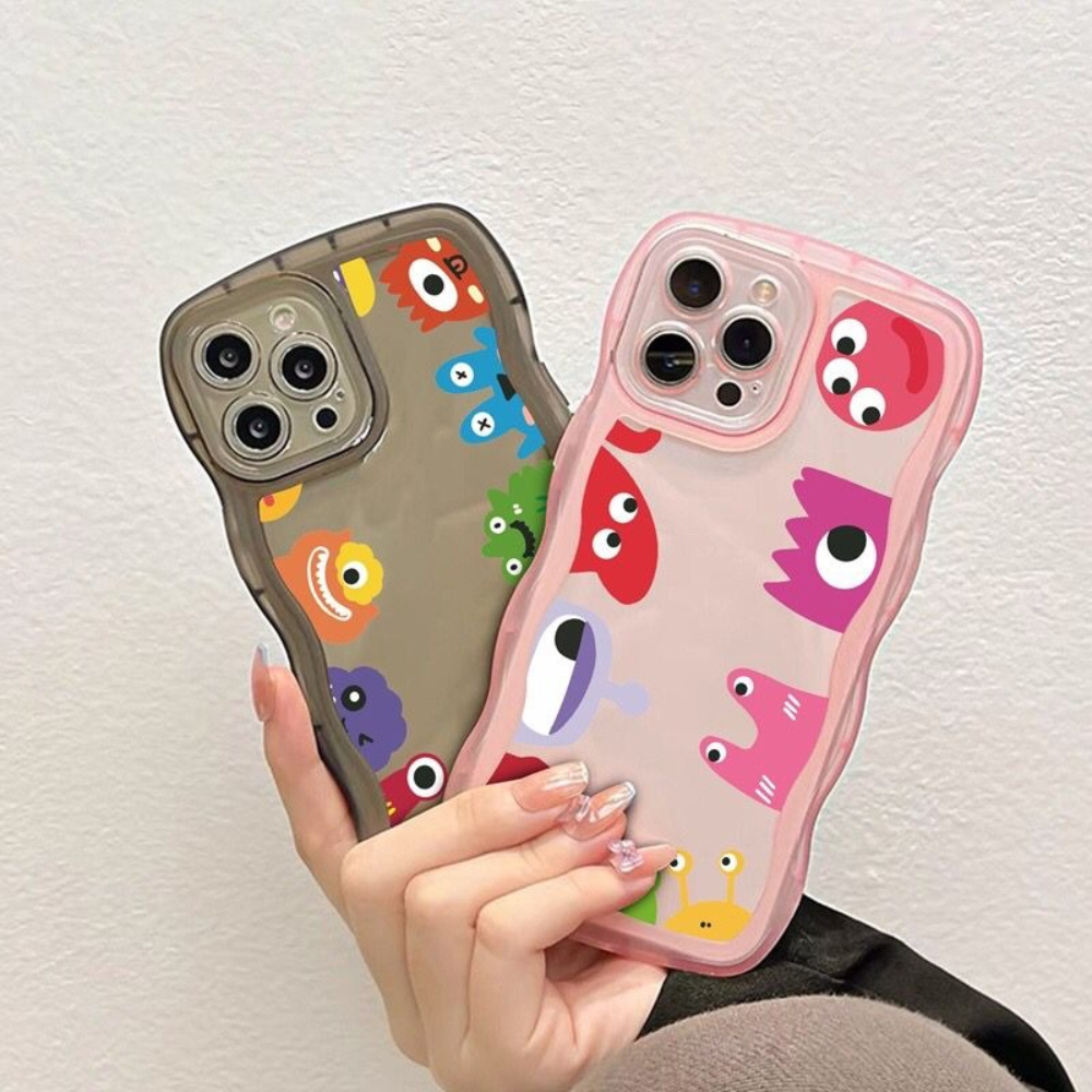 Case Vivo Y01 Y12S Y15S Y20 Y20S Y21 Y21A Y21E Y21S Y21T Y33S Y33T Casing Wave Cute Monster Estetic Silicon Transparant Premium CT1