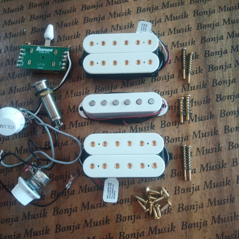 Dimarzio evolution HSH Ibanez JEM7V WH Steve Vai Signature.
