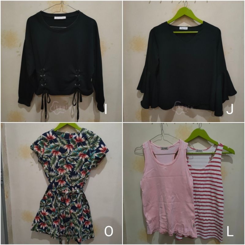 PRELOVED BAJU ATASAN CROP TOP, BLOUSE, KEMEJA, DRESS RAJUT, VEST, TANK TOP, KULOT, JUMPSUIT, HOODIE,