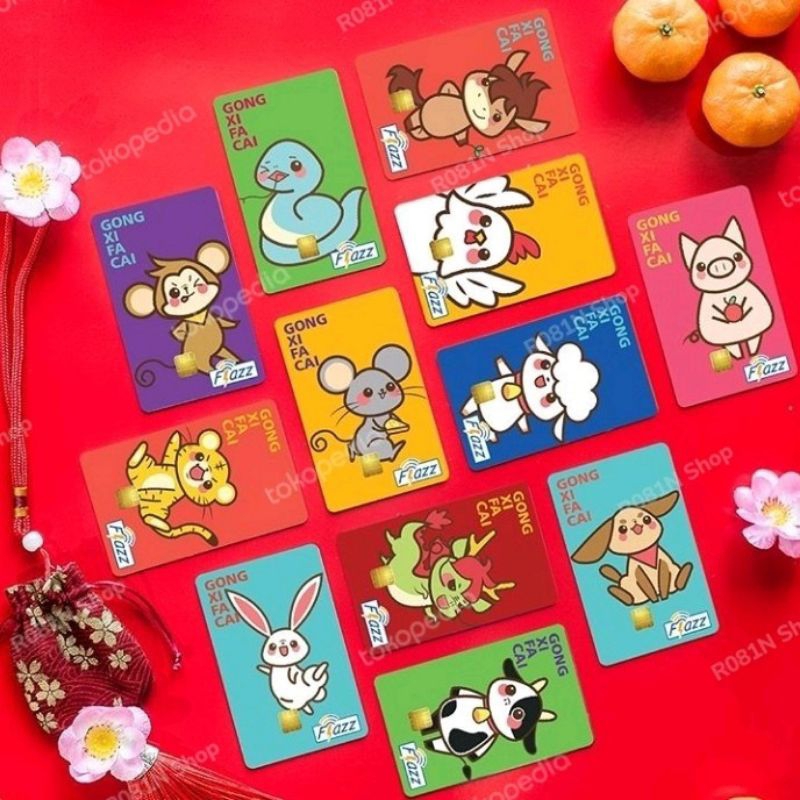 Kumpulan Kartu Flazz BCA Gen-2/Gen 2 Berlogo Baru Support NFC Thema SHIO & Chinese  Lunar New Year (