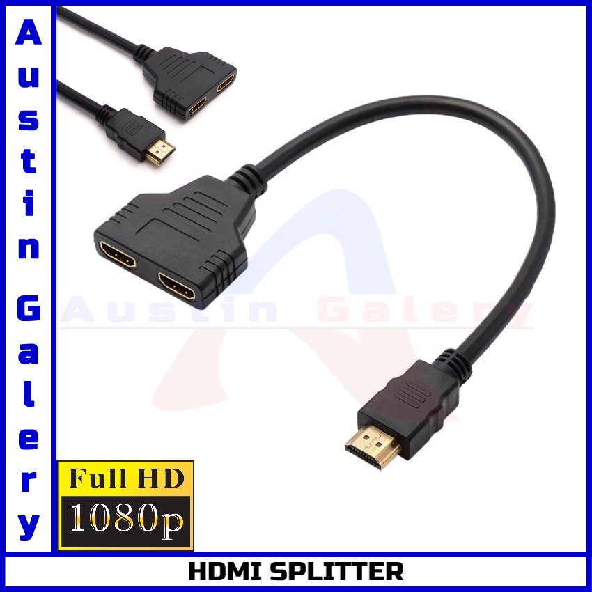 HDMI Splitter 2Port HD Male Input HD Female Output HD1080P For PC Laptop HDTV