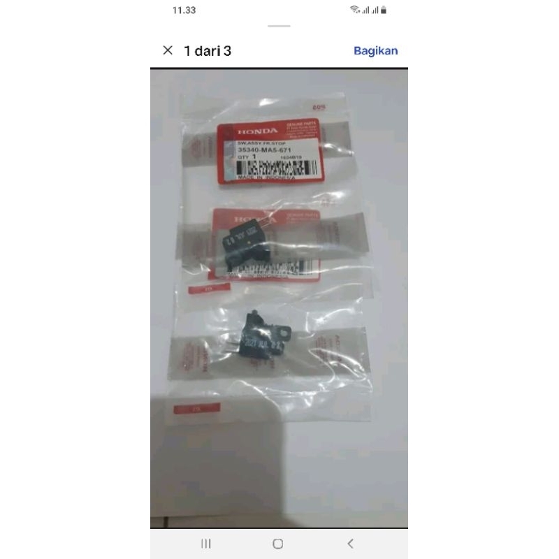 ORIGINAL SWITCH SWIT REM DEPAN SUPRA X BLADE REVO BEAT VARIO SCOOPY TIGER MEGA PRO NEW CB 150 CBR 15