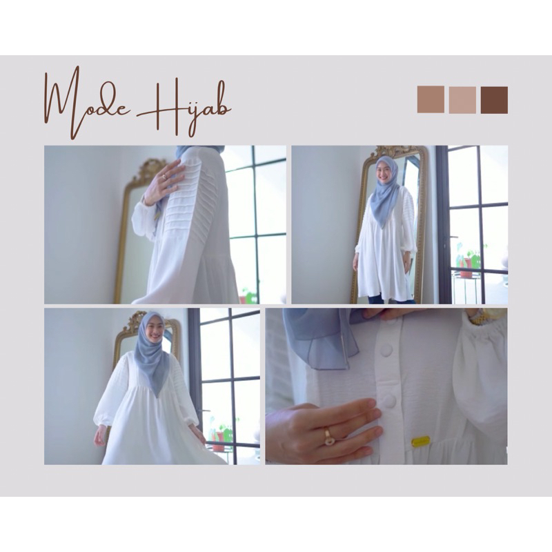 Ins Collections Tunik Medina Baju Atasan Muslim Wanita Casual Bahan Katun Toyobo Premium