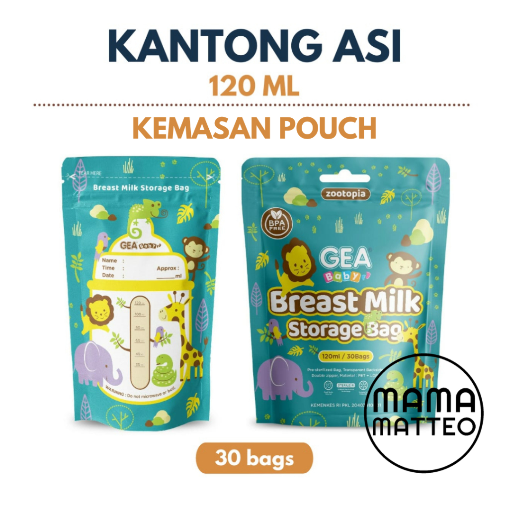 GEA Baby Breastmilk 120ml / Asibag Storage Motif Zootopia Kemasan Pouch