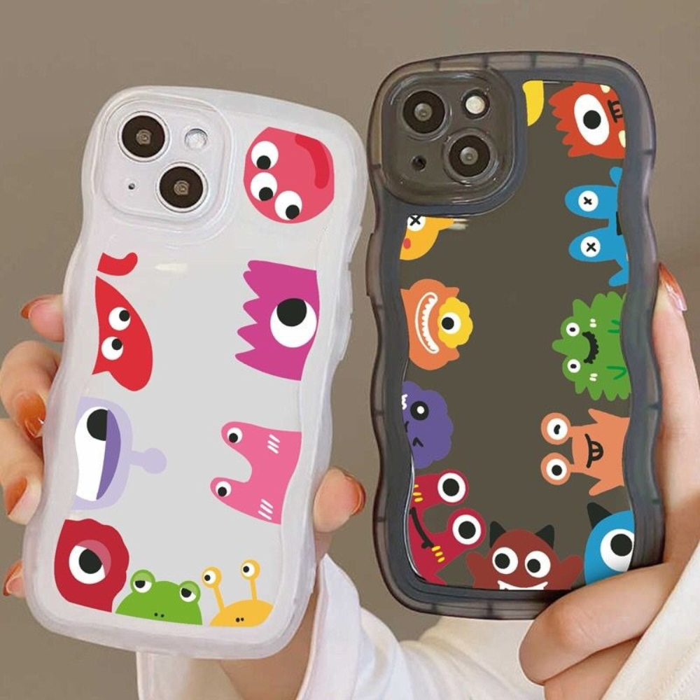 Case Vivo Y01 Y12S Y15S Y20 Y20S Y21 Y21A Y21E Y21S Y21T Y33S Y33T Casing Wave Cute Monster Estetic Silicon Transparant Premium CT3