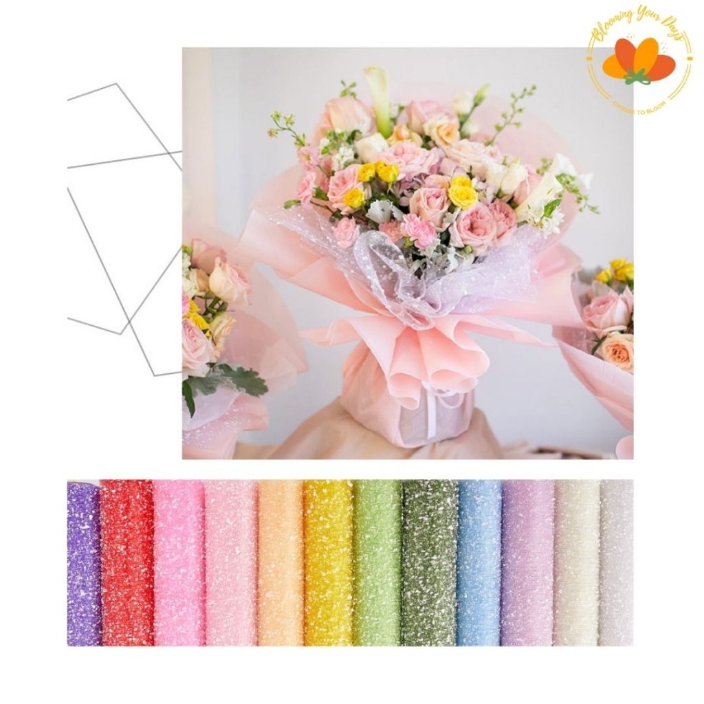 

iDk90 1 ROLL FLOWER WRAPPING SNOW TILE LEMBARAN KAIN TILE SALJU BUKET BUNGA BOUQUET FLOWERS SUPPLIES