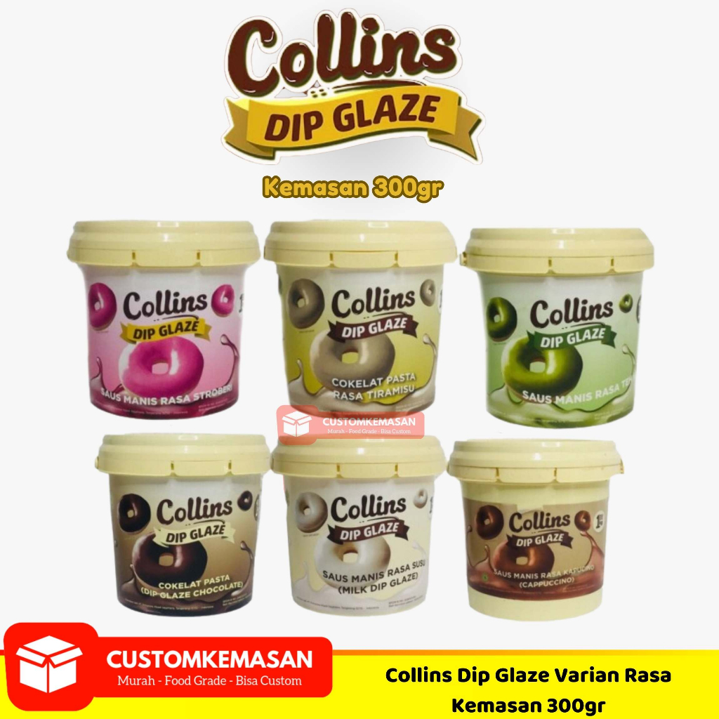 

Collins Dip Glaze 300gr / Toping Donat Collins / Selai Donat / Collins Selai Donat