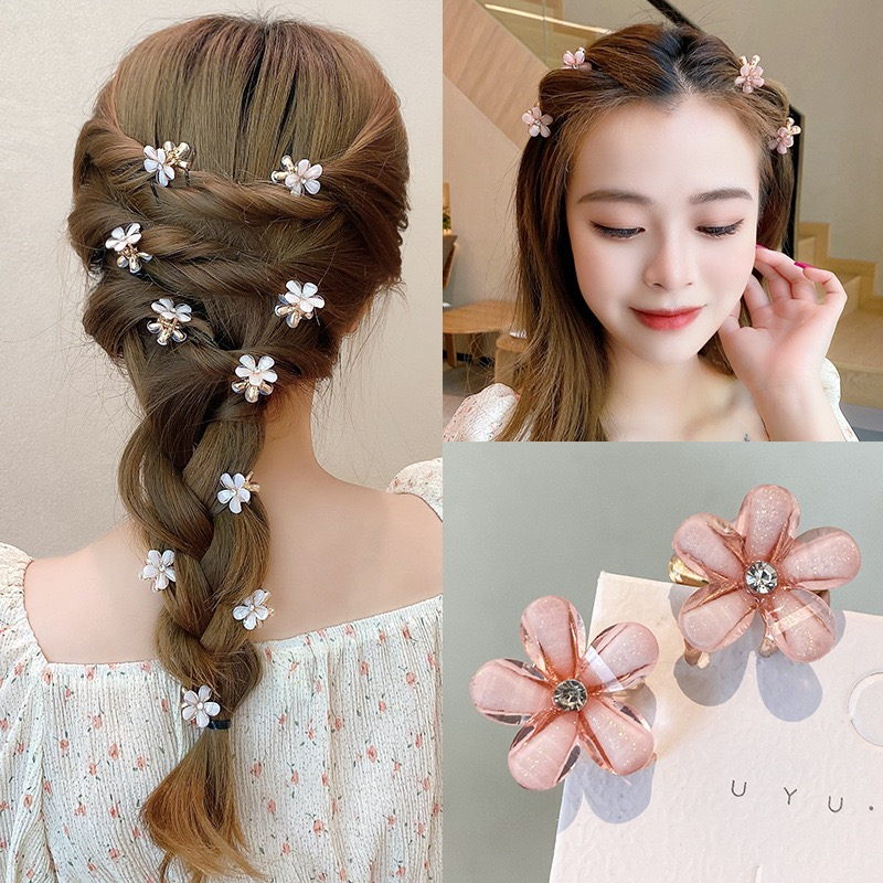 Jepit mini Rambut Elegan Motif Mutiara Bunga Korean Style Impor (Harga 1pc)