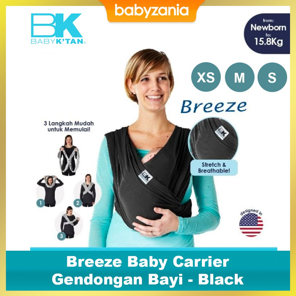 Baby K'tan Breeze Baby Carrier Gendongan Bayi - Black