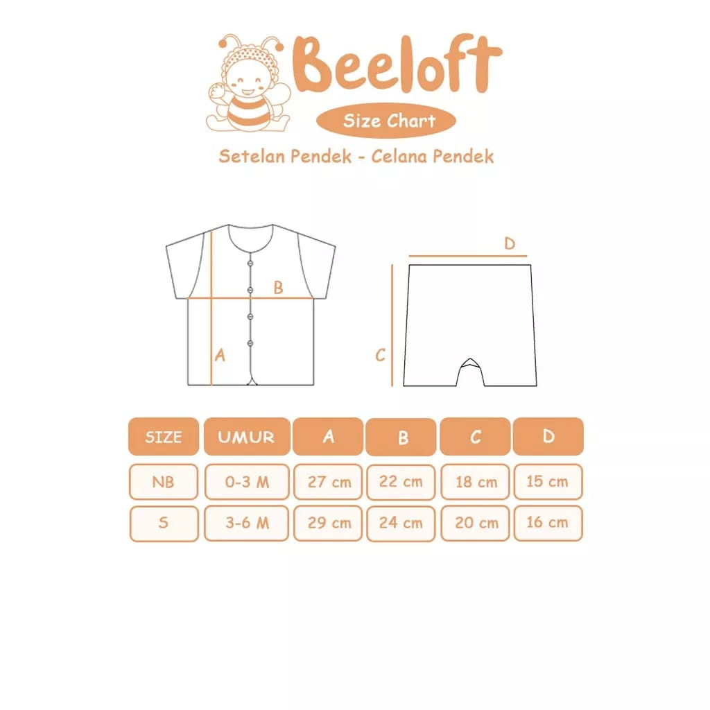 BEELOFT SETELAN PENDEK KANCING DEPAN &amp; CELANA PENDEK 3 PCS