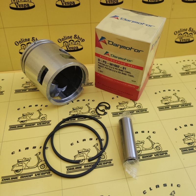 Piston Kit Vespa / Seher Vespa Excel Exclusive Ukuran 6M Ring Tebal Danmotor