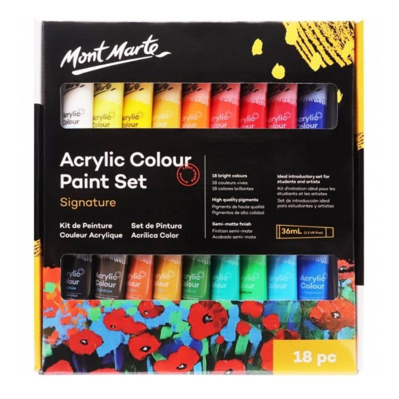 

Mont Marte Paint Set - Signature Acrylic Paint Set 18pc x 36ml