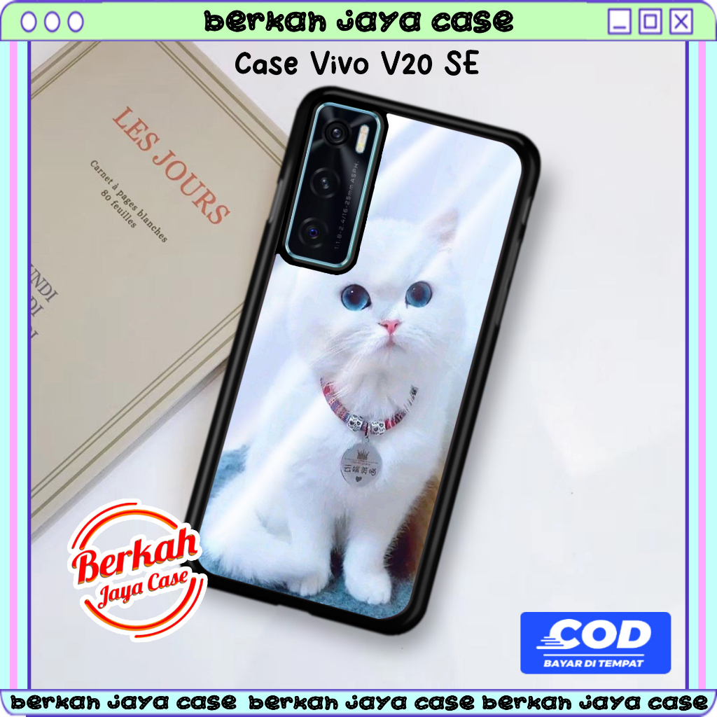 Casing HP VIVO V20 SE Kesing Motif CAT CUTE CaseHp Termurah Terbaru Softcase Hardcase Premium Glossy