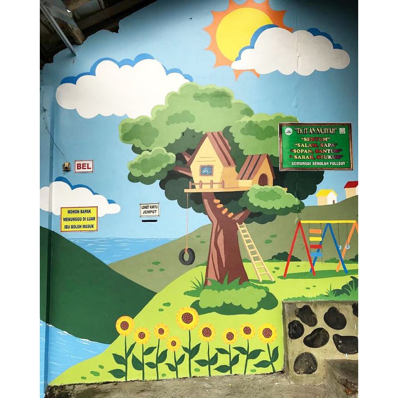LUKIS DINDING MURAL SOLO SURAKARTA SEKOLAH TK TAMAN DAN LAINNYA