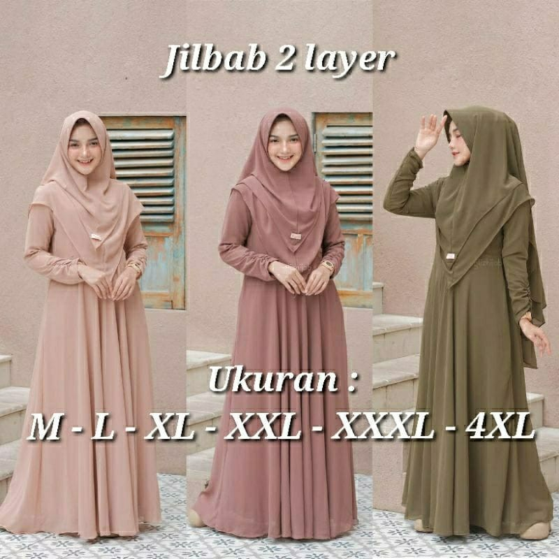 Gamis Polos Remaja Kekinian Mayra Syar'i Free Hijab Gamis Jumbo Syari