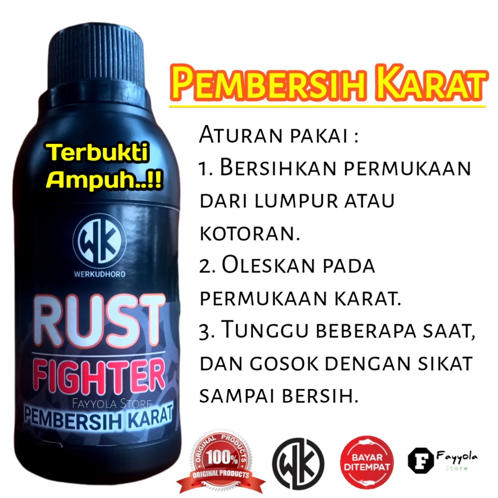 Pembersih Karat 1 liter / Rust Fighter penghilang karat chrome besi baja alumunium / Rust Remover