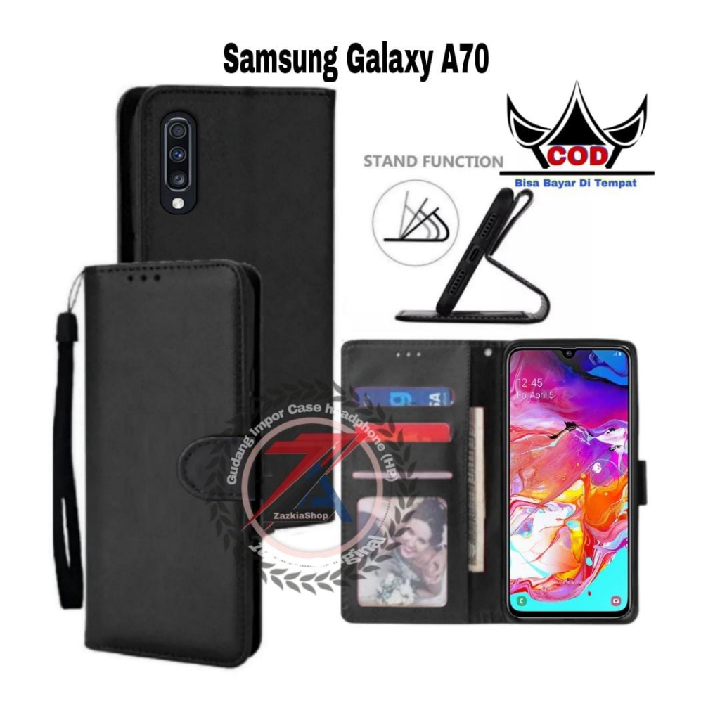 CASE FLIP CASE DOMPET KULIT FOR SAMSUNG GALAXY A70 CASING DOMPET-FLIP COVER LEATHER-SARUNG HP