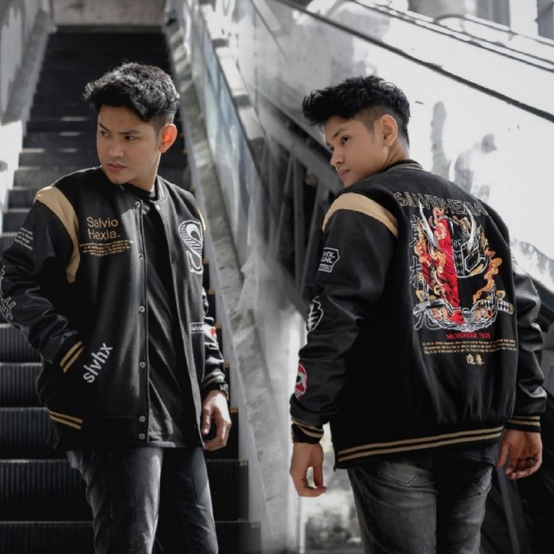 Salvio Hexia Jaket Varsity Baseball Premium Full Bordir Original Design