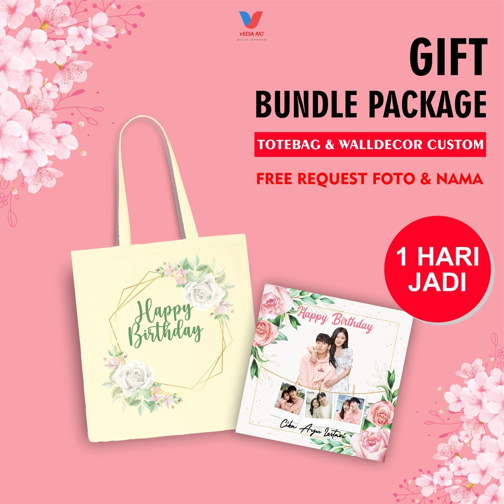 Kado Souvenir Wisuda Hiasan dinding Foto Ulang Tahun Teman Cowok Cewek Hadiah Teman nikahan Ultah Tas Totebag Gift Graduation Paket Murah Sahabat Sidang Skripsi Unik Custom Nama Foto Cepat 1 Hari Kayu Tote bag