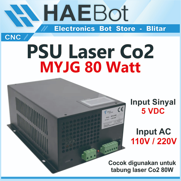 [HAEBOT] Power Supply Laser CO2 MYJG 80W 80 Watt PSU Tabung Laser DC Adaptor Adapter CNC Cutting 110/220 VAC Switch Mini Pencatu Catu Daya