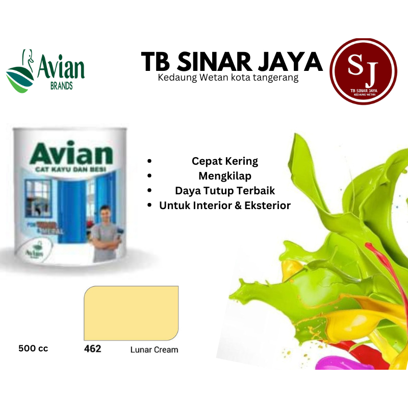 Cat Kayu Dan Besi Avian 500cc /Cat Minyak Sintetis - 462 Lunar Cream