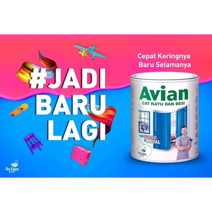 Cat Kayu Dan Besi Avian 500cc /Cat Minyak Sintetis - 462 Lunar Cream