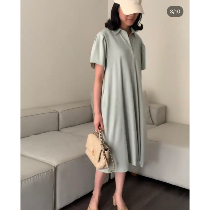 Jii by Gloria Agatha Preloved - June Dress in Sage Claude Claryn Touch up kina atelier baesic oudre 