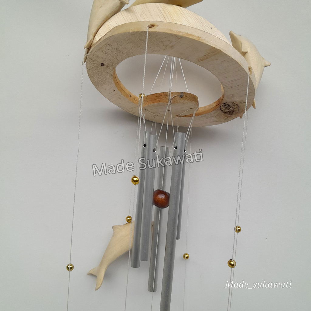 Lonceng aluminium Lumba lumba Dolphin krincingan gantungan windchimes