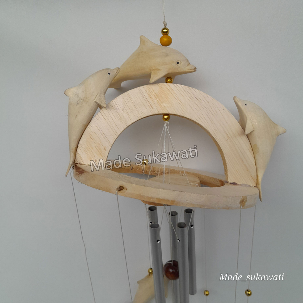 Lonceng aluminium Lumba lumba Dolphin krincingan gantungan windchimes