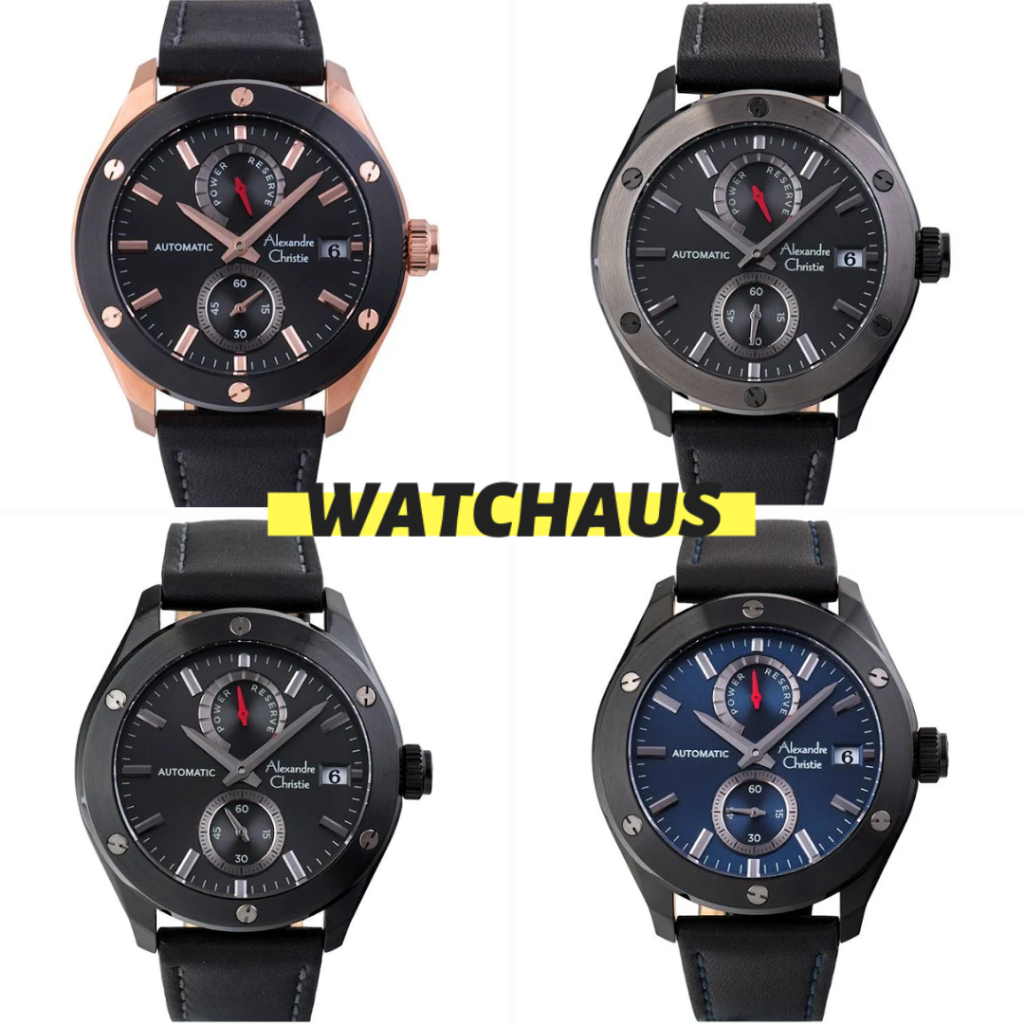 JAM TANGAN PRIA ALEXANDRE CHRISTIE AC3044 AC 3044 MAL AUTOMATIC LEATHER STRAP