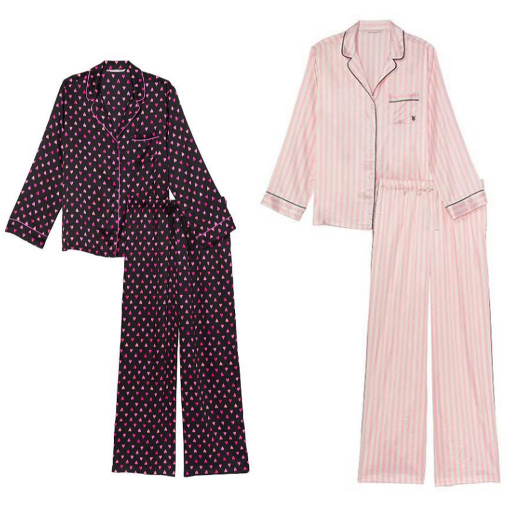 Victoria Secret Satin Long Pajamas Set ( pajamas top + pants)