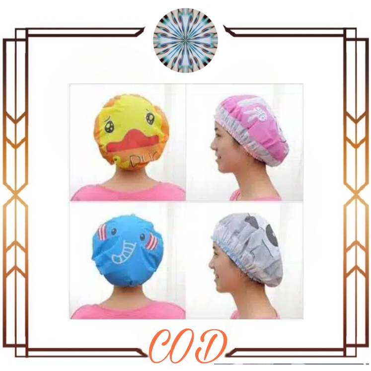 (COD)shower cap penutup rambut saat mandi//topi mandi