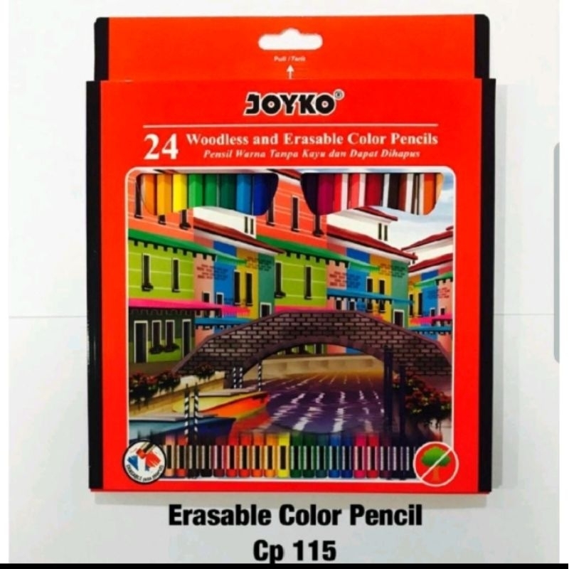 

Pensil Warna Joyko Woodless 24 Warna CP-115 Panjang Dapat Dihapus