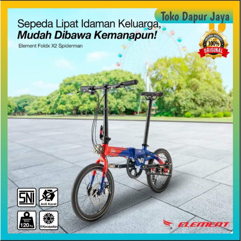 Element Sepeda Lipat Foldx X2 Spiderman