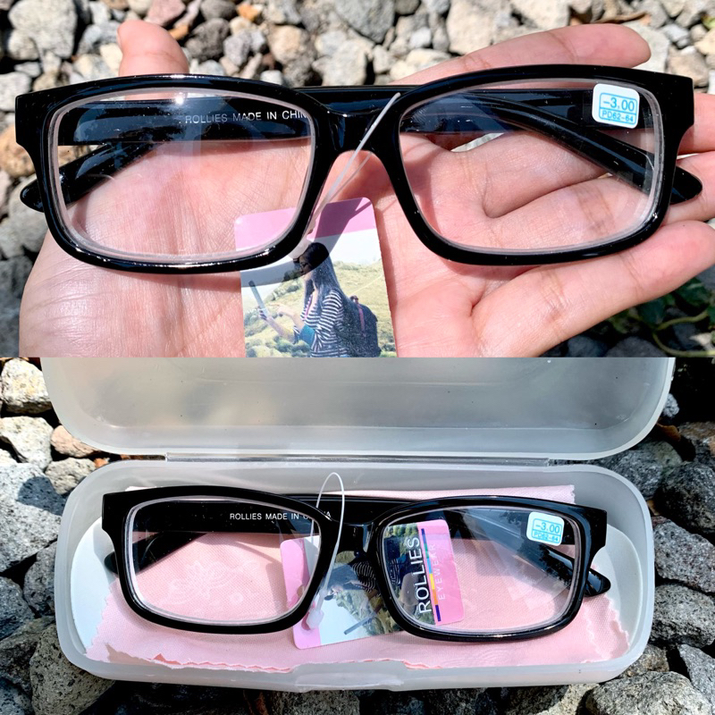 [BISA COD] Kacamata Minus Frame Kotak Kecil Unisex Pria Wanita