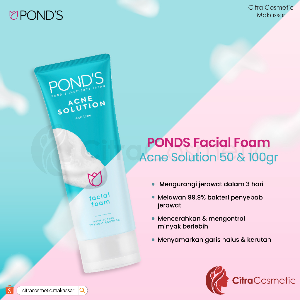 Ponds Acne Solution Facial Foam 50 Gr | 100 Gr