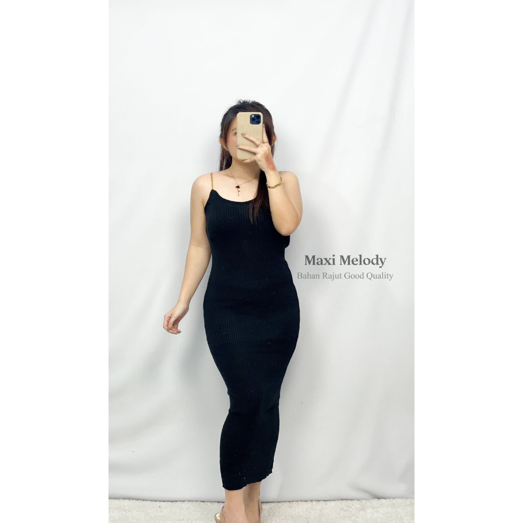 Toply shop Dres rajut rantai  / Dres rajut bodycon  / Knit korea style / Rajut melody